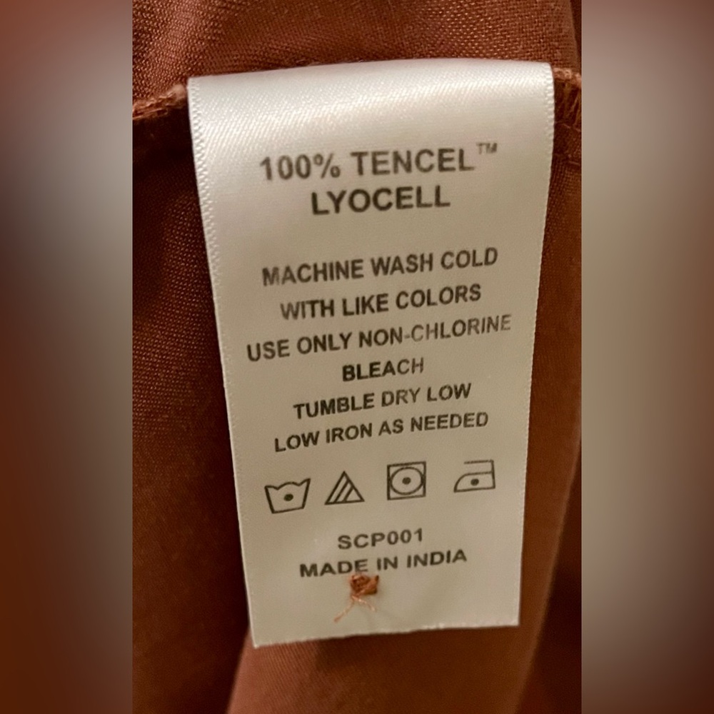 NWT Quince Vintage Wash Tencel Button Front Midi Dress Washed Terracotta Sz M - Picture 11 of 11